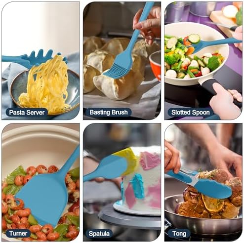 E-far Silicone Cooking Utensils Set, 25 Piece Kitchen Utensils with