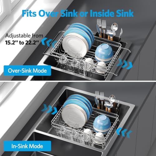 Delamu Over The Sink Dish Drying Rack for Small Kitchen