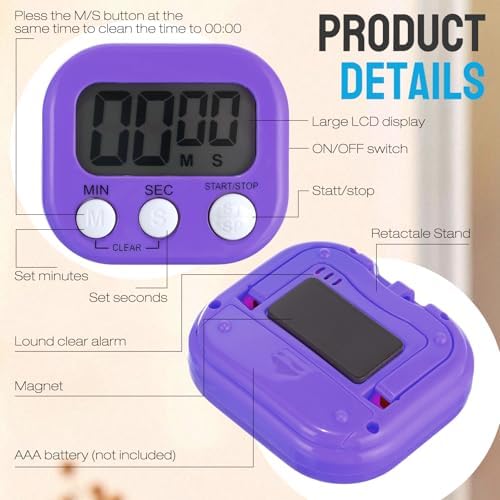 Leumoi 24 Pcs Digital Kitchen Timer