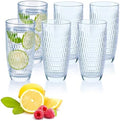 Highball Beverage Glasses Set of 6 Romantic Colored Thick & Heavy Base