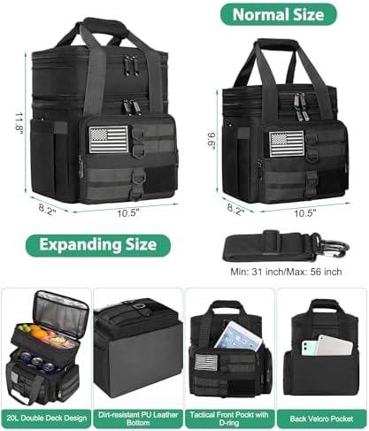Tactical Lunch Box for Men, Large Insulated Lunch Bag for Adult, Heavy