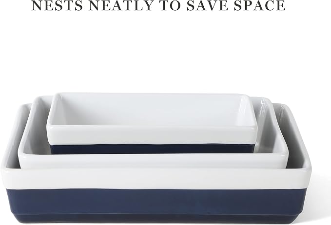MARTHA STEWART 3-Piece Oven to Table Stoneware Bakeware Set – Baking Dish & - Image 4