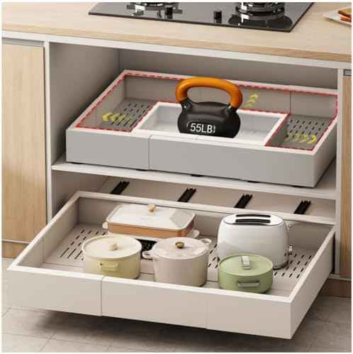 Fokyfok Pull Out Cabinet Organizer,23"-31"W,17"-24"D,Expandable,Adhesive
