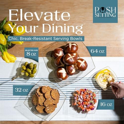 4 Pack Disposable Gold Plastic Serving Bowls Square Party Candy Use