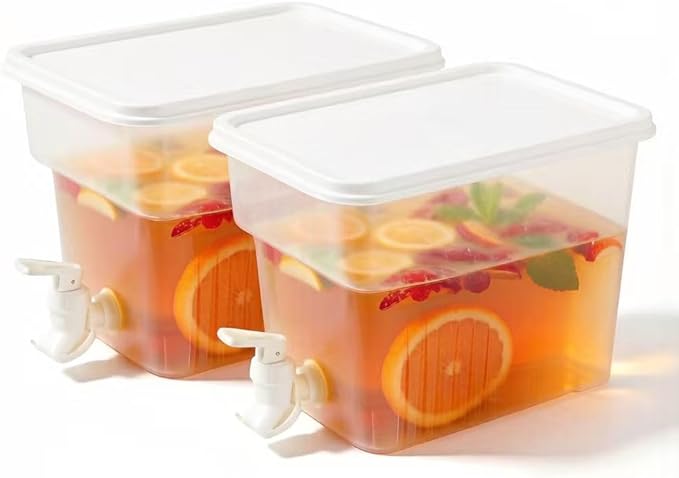 BEWBBAT 2 Pack 1.3 Gallon Fridge Drink Dispenser by BEWBBAT
