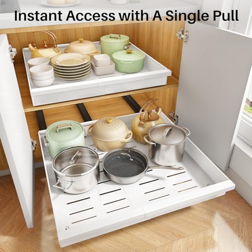 Pull out Cabinet Organizer, 1-Pack Expandable(13.6"-24") Silde out