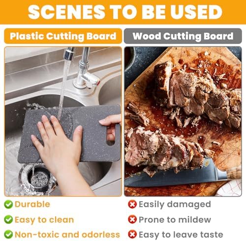 6 Pcs Plastic Cutting Boards, Small Rectangular Cutting Board Set