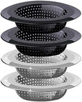 Kitchen Sink Drain Strainer, 4 Pack Stainless Steel and Black Mesh