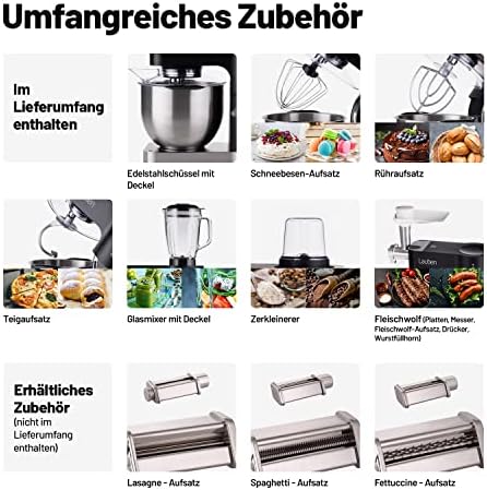 Lauben Kitchen Machine 1200BC Food Processor, 1200W, 5.5L