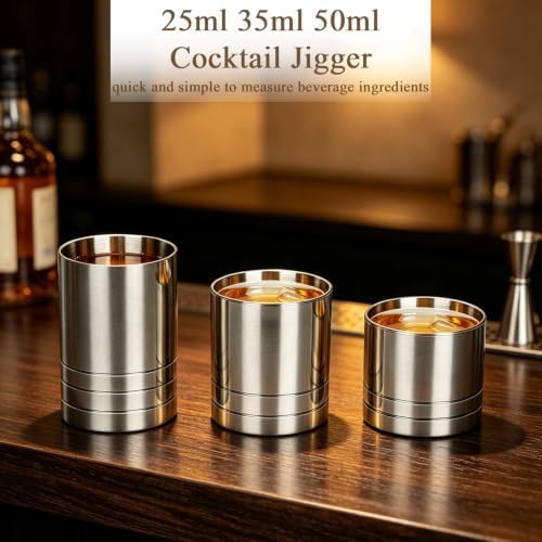 3PCS Shot Measure Jigger for Bartending, Cocktail Measuring Cup