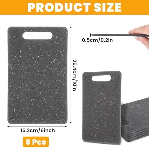6 Pcs Plastic Cutting Boards, Small Rectangular Cutting Board Set