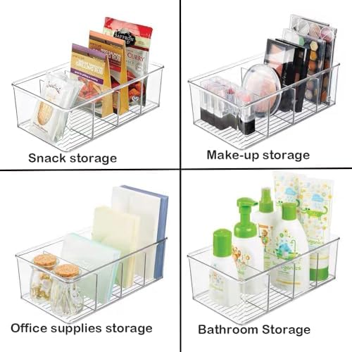 1 Pack Storage Organizer Bins, Plastic Bins Desk Organizer Containers