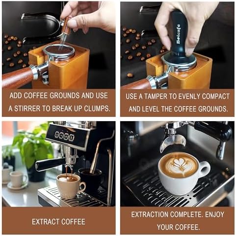 22 PCS 51mm Espresso Accessories Kit, 51mm Spring Loaded Calibrated