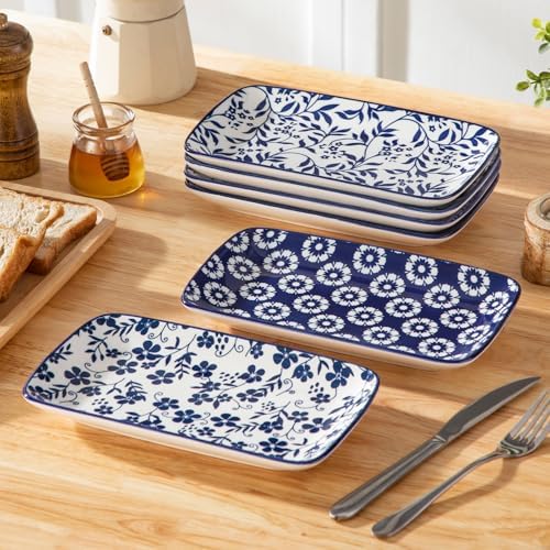 vancasso Selene Rectangular Dinner Plates 9.5"x5.6"Inch, Ceramic