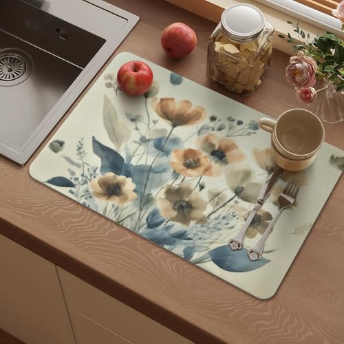 Vinyl Placemats Set of 4-12x17 Inch - Heat Resistant Washable Place