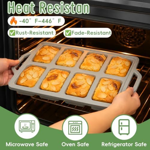 2 Pack Mini Silicone Loaf Pans with Metal Reinforced Frame