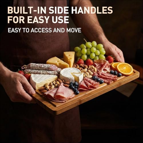 3 Pack Non Toxic Bamboo Cutting Board Set for Kitchen with Non Slip