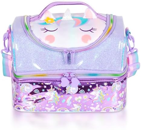Kids Double Decker Insulated Lunch Bag, Unicorn