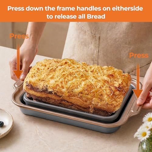 2-Pack Collapsible Silicone Bread Pans with Reinforced Rim & Oven