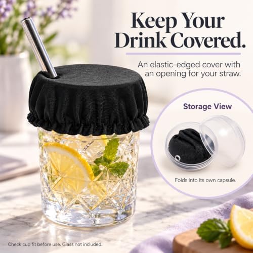 3-in-1 Reusable Metal Straw with Drink Cover & Glass Hammer for Car