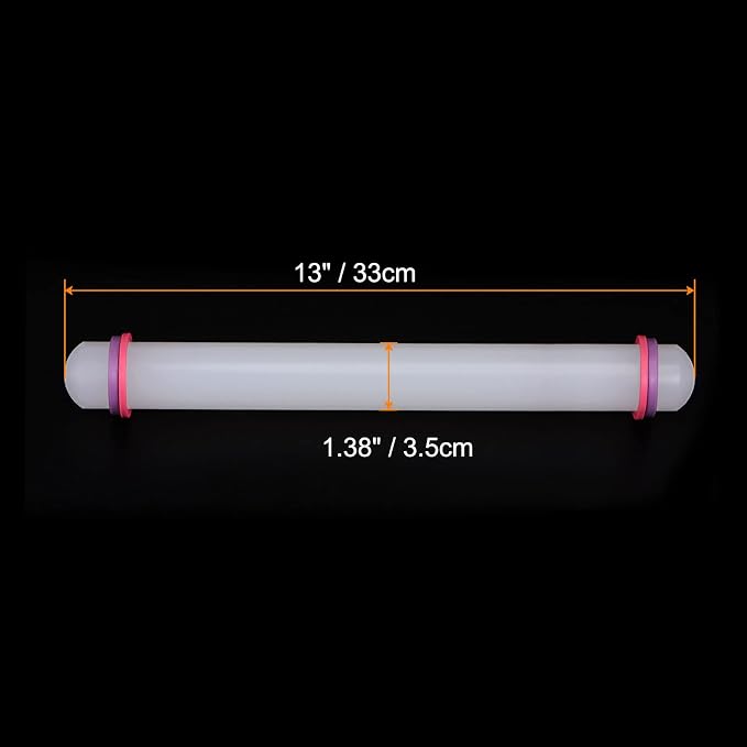 HARFINGTON Fondant Rolling Pin 13 Inch x 1.38 Inch Adjustable Guide Rings - Image 2