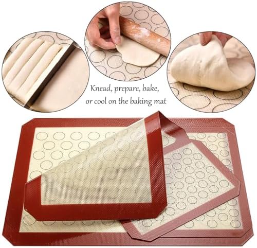 Stainless Steel Baking Sheet with Silicone Mat Set