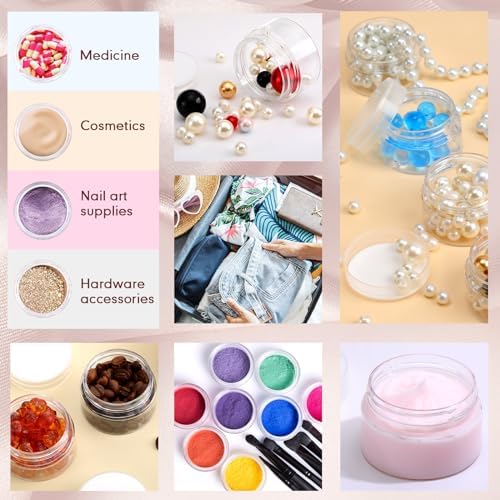 SATINIOR 100 Pcs Plastic Jars with Lids Small Containers Lids Wide