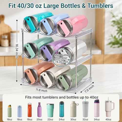 Stackable Water Bottle Organizer for Stanley 40 oz Tumbler, Large