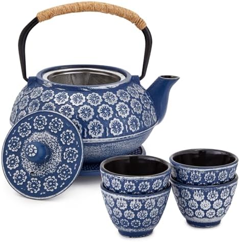 Juvale Japanese Cast Iron Teapot with Infuser - Enhanced Heat
