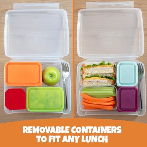 Bentology Bento Lunch Box Set w 5 Leakproof Made-to-Size Snack