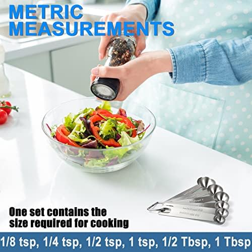 Measuring Spoons, 6-Piece Heavy Duty Stainless Steel Measuring Spoons