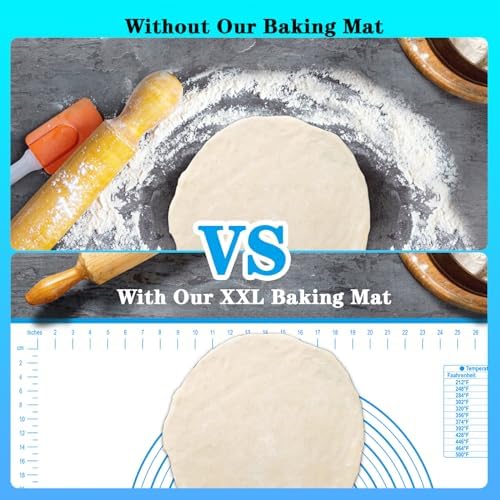 UBeesize Oversize Silicone Baking Mat, 23.6x31.5 Inch Non Stick Pastry