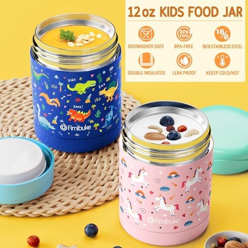 Fimibuke Kids Bento Snack Lunch Box with Thermo Insulated Toddler