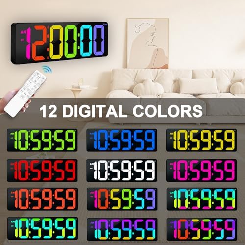 TXL 17.2" Bluetooth Digital Wall Clock with Countdown Timer
