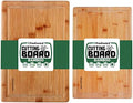 Bamboo Cutting Boards for Kitchen with Juice Groove [Set of 2] Wood
