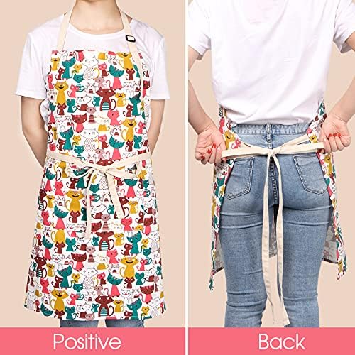 Cute Apron with 2 Pockets for Women, Kitchen Cooking Baking Aprons