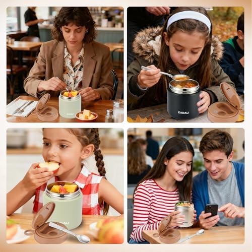 Thermo for Hot Food, 15.2 oz Insulated Food Jar for Kids with Folding
