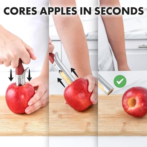Zulay Kitchen Apple Corer, Red