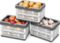Set of 3 Foldable Potato Onion Garlic Storage Baskets, Ventilated
