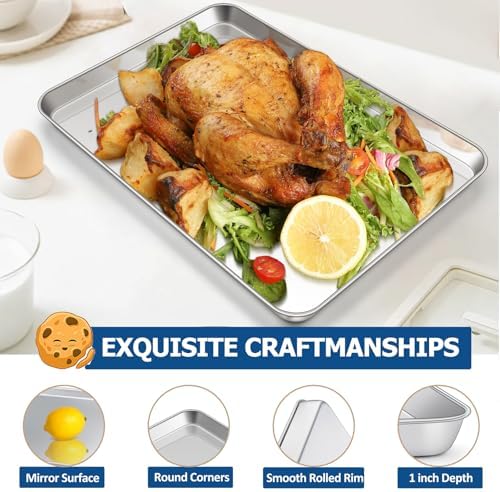 TeamFar Baking Sheet with Cooling Rack Set, 17.6 x 13 x 1 inch