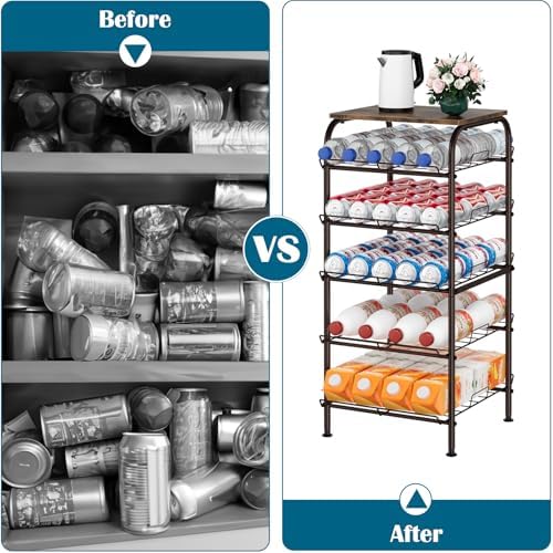 smusei Water Bottle Organizer 5 Tier Free Standing Water Bottle Holder