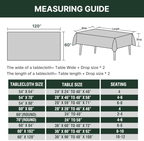 H.VERSAILTEX Linen Textured Table Cloths 60 x 120 Inch Premium Solid