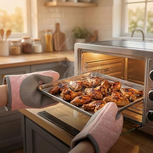 4 Pack Stainless Steel Baking Sheet, 12.4 x 9.65 x 0.98 Inch
