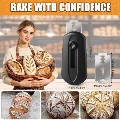 VZZNN 4 Pack Bread Lame Set with Ergonomic Handle and 20 Razor Blades