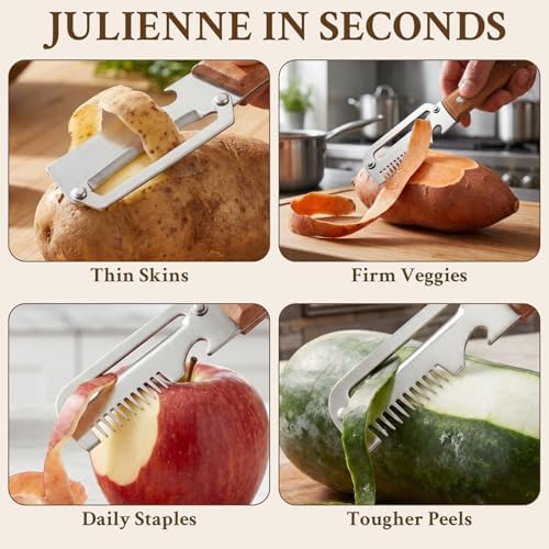 2026 Upgrade Vegetable Peeler and Julienne Peeler Set, Stainless Steel