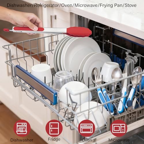 9-Inch Silicone Kitchen Tongs for Grilling