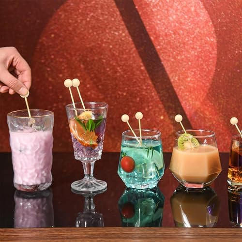 300Pcs Fancy Toothpicks for Appetizers,4.7Inch Wooden Ball Cocktail