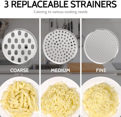 Potato Ricer, Sopito Upgraded Stainless Steel Potato Masher with 3