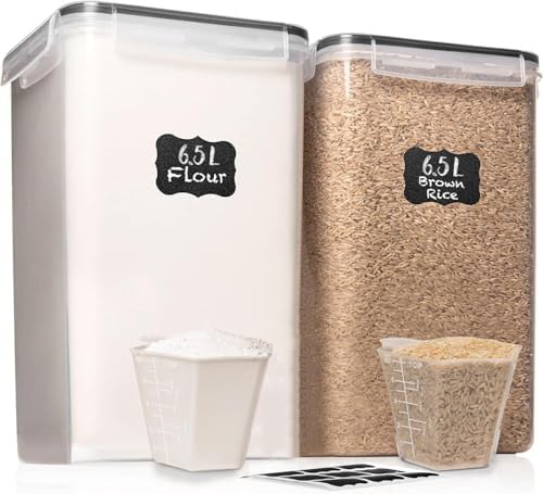 2 PC 7 Qt Flour Storage Containers with Airtight Lids