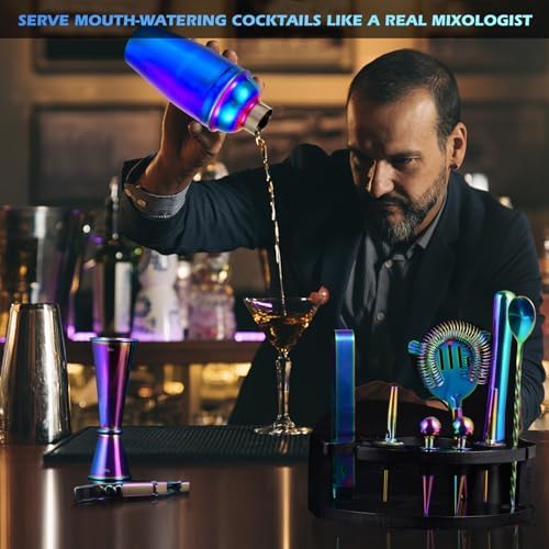 Safring Bartender Kit with Stand, 12-Piece Bar Set | 24oz Cocktail